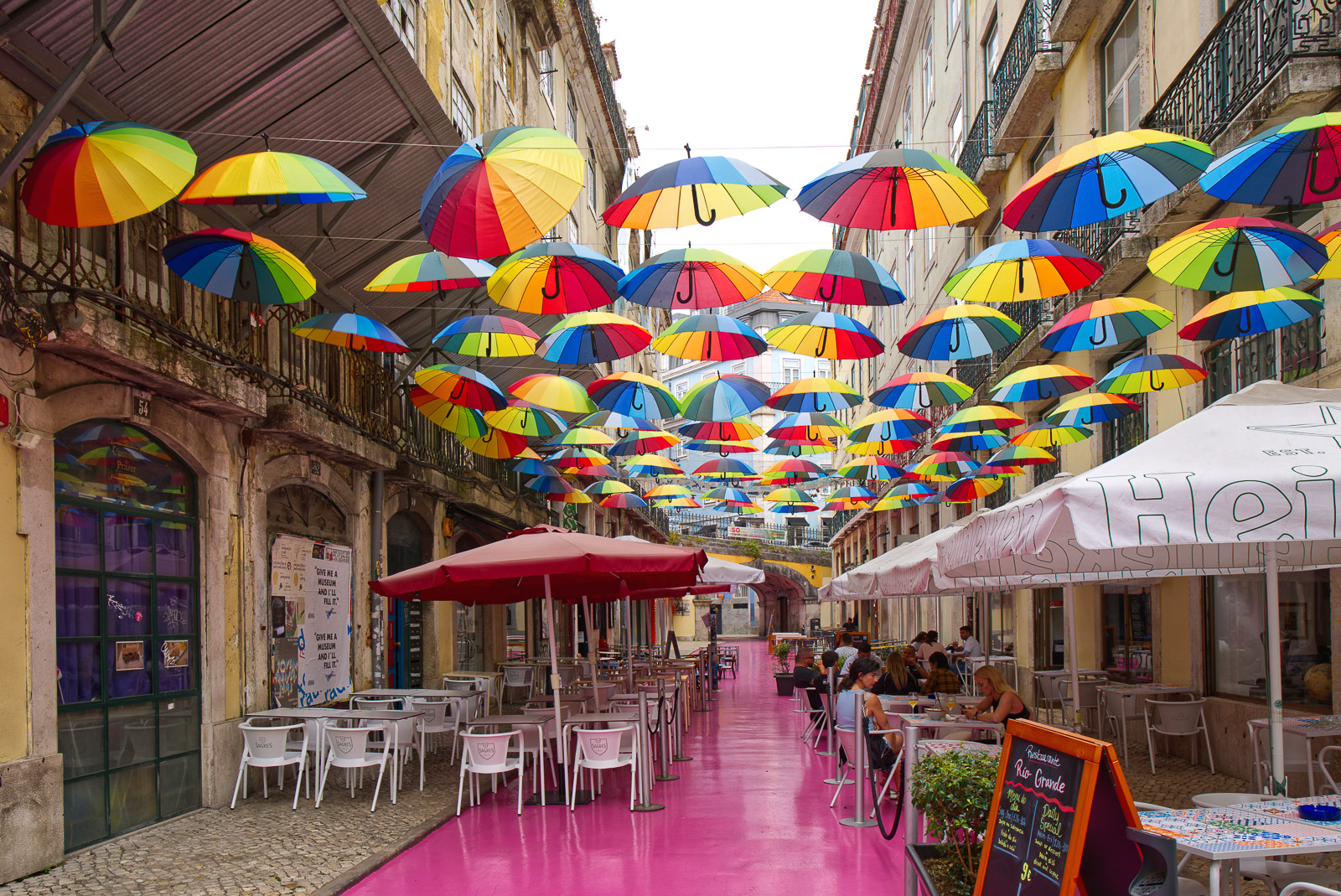 Pink Street in Lisbon
